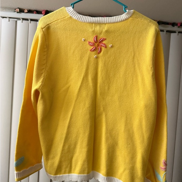 VTG Breckenridge Sz Petite Large Cardigan Button Up Knit Embroidered Floral - Picture 6 of 6